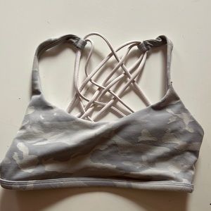 lululemon grey camo sports bra crossback